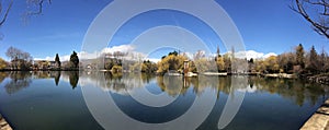 Panoramic photo of the PuigcerdÃÂ  lake photo